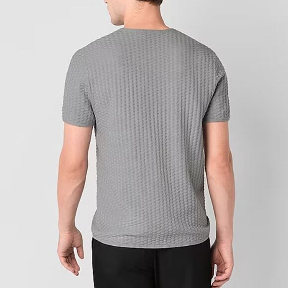 J. Ferrar Men's Crew Neck Short Sleeve Pullover Sweater Gray Umbra Size XL - Picture 5 of 6